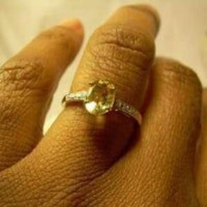 New 14 k YG Sterling silver 7 Ring Jewel